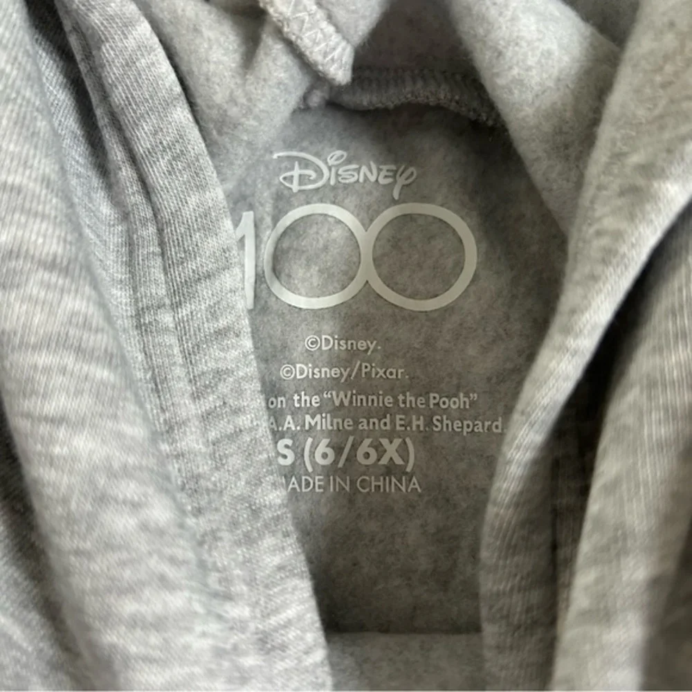 Disney 100 Grey Sweater Dress‎ Girls Size S (6/6X) Grey Short Sleeve Hooded Tutu